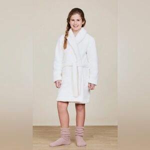 💭💤 NWT Barefoot Dreams CozyChic Youth Brushed Robe ~ Pearl ~ 12/14